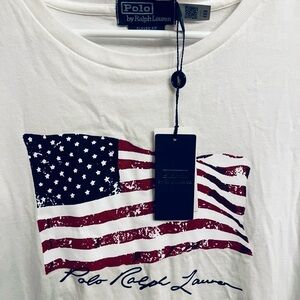 Polo Ralph Lauren American Flag Jersey T-Shirt XXL TShirt TEE 2XL Red White Blue